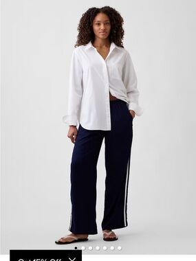 Gap is Linen-Blend Stripe Wide-Leg Pants